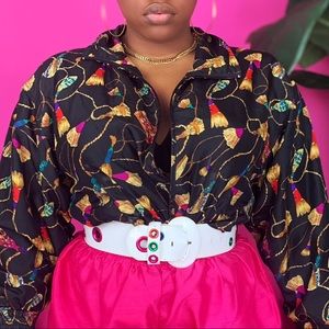 Vintage baroque silk  windbreaker jacket